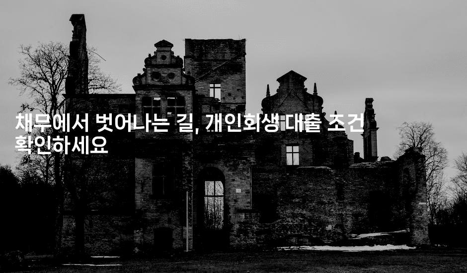 채무에서 벗어나는 길, 개인회생 대출 조건 확인하세요-언어보물