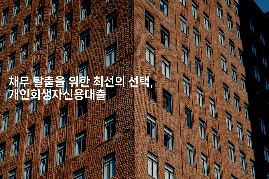 채무 탈출을 위한 최선의 선택, 개인회생자신용대출-언어보물